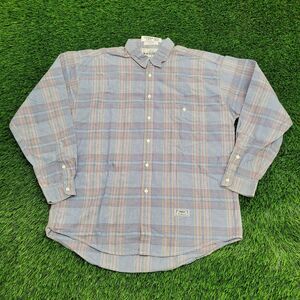 Vintage LEVIS Poplin Button Shirt Large 22x30 Blue Western